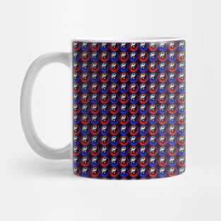 Yin Yang Design - Red-Blue Color Pattern Mug